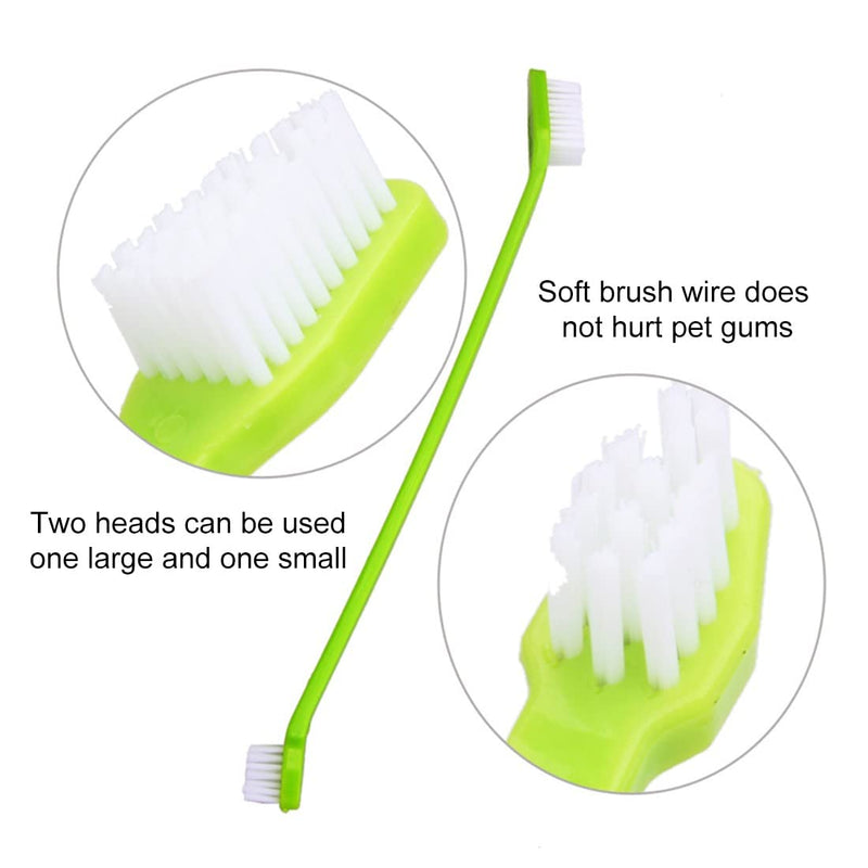 Dog Toothbrush, Pack of 4 Pet Toothbrushes, Toothbrushes for Dogs, Pet Toothbrush, 2 Triple Head Dog Toothbrushes and 2 Long Handle Dog Toothbrushes, Toothbrush Dog for Dogs and Cats