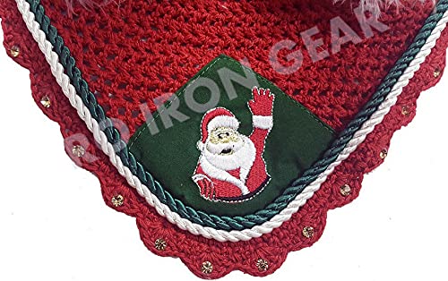 Santa Claus Horse Ear Bonnet/Net/Hat/Hood/Mask Fly Veil Christmas Gift In 2 Styles (FULL, Forehead Santa) FULL