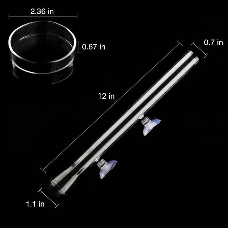 Shrimp Feeding Tube and Dish,Clear Crystal Glass Shrimp Feeder Tube Tray for Fish Tank Aquarium Shrimp 12“