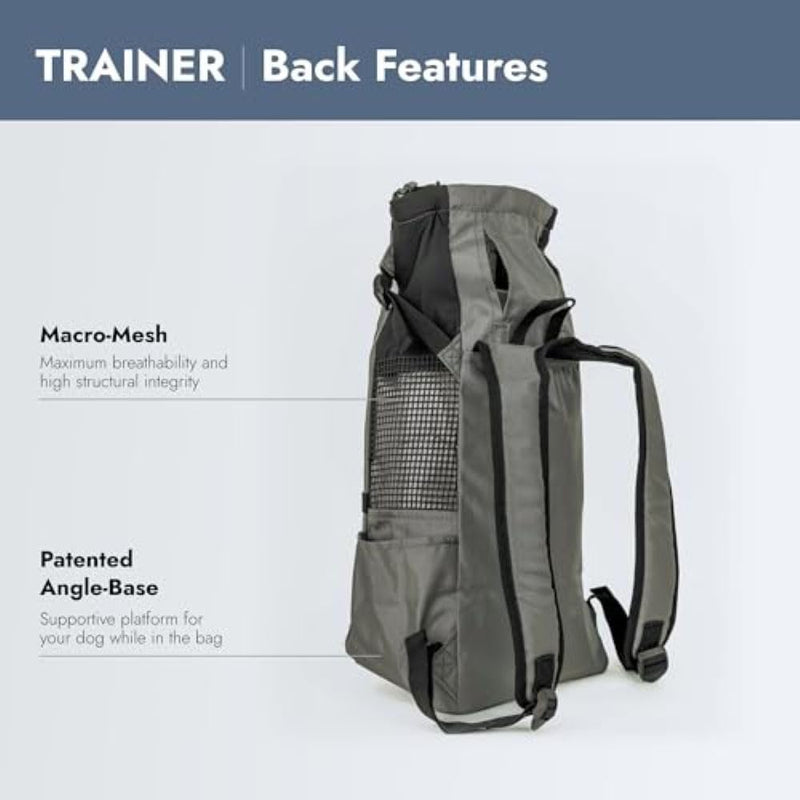 K9 Sport Sack Trainer - X-Small, Iron Gate - Ideal for Dogs with 9-12” Back Length - Backpack-Style Training Carrier - Meant for Quick, Non-Strenuous Activities Extra Small - PawsPlanet Australia