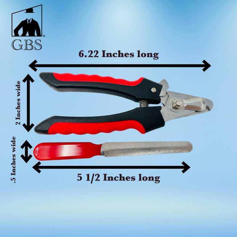 G.B.S Dog & Cat Pets Nail Trimmers and Clippers - with Safety Guard to Avoid Over Cutting, Free Nail File, Stainless Steel Blade - Professional Grooming Tool for Pets - PawsPlanet Australia