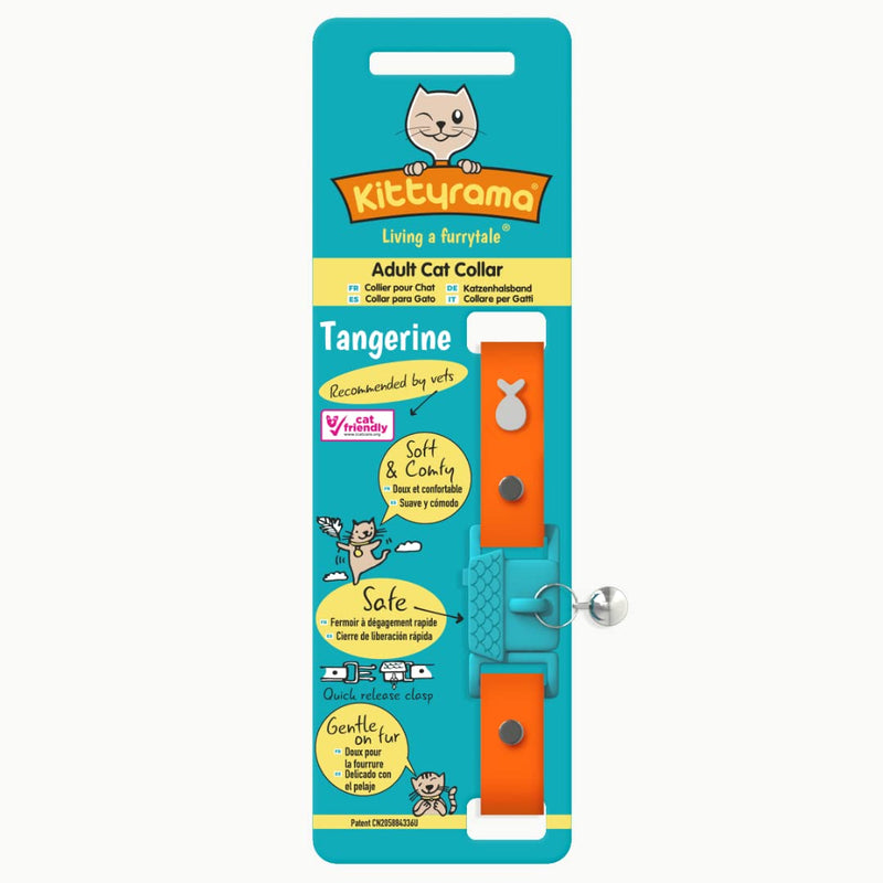 Tangerine Cat Collar with Bell. Cat Friendly Award Winner. Approved by Vets and Cat Experts. Breakaway Cat Collars Quick Release. Kitten Collar. Won't Rub Fur. Lightweight, Soft & Comfy Adult Tangerine - PawsPlanet Australia