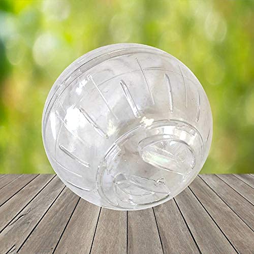 Dwarf Hamster Ball 4.92inch Crystal Running Ball for Hamsters Run-about Exercise Fitness Wheels Small Animal Toys Chinchilla Cage Accessories (S, White B)