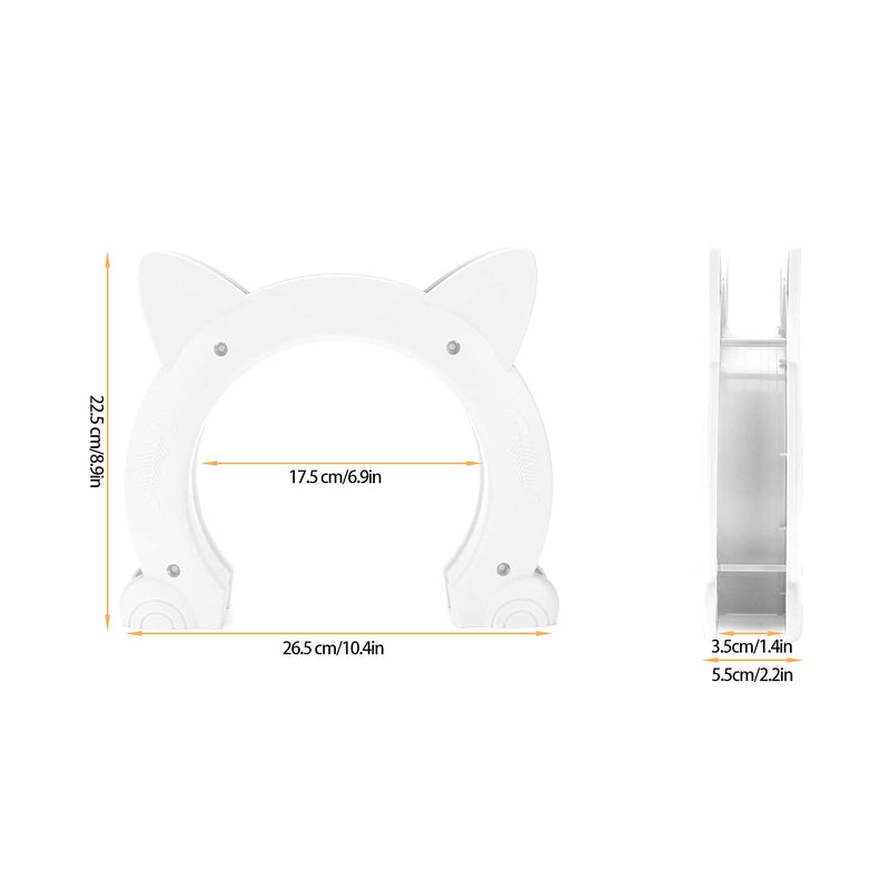 Cat Door Interior Door, Pet Door Cathead Shaped Plastic Cat Pass Through Door with Fish Bone Pattern (White) White - PawsPlanet Australia