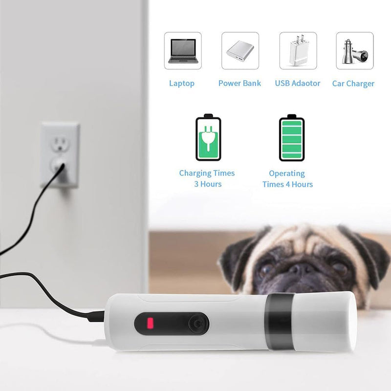 Silent Groom Pro Nail Grinder - Silent Groom Pro for Dogs and Cats, Dog Nail Trimmer with Replacement Grinding Heads, Quick USB Charge(with 2 Replacement Head) - PawsPlanet Australia