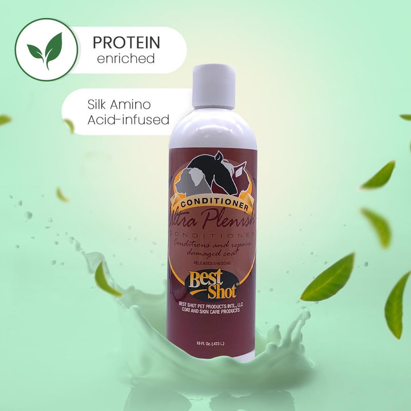 Best Shot Ultra Plenish Conditioner, Coat Release Technology, Ideal Pet Grooming Supplies, Moisturizing Conditioner for Dogs, Cats, and Horses, 16 Oz. 16 oz. - PawsPlanet Australia