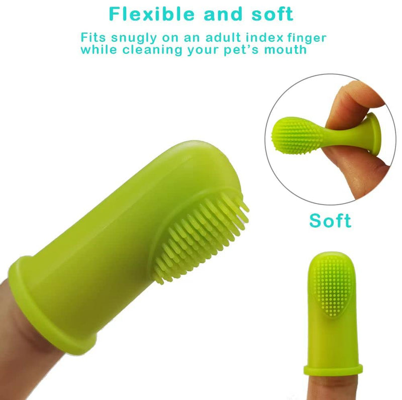 Dog Toothbrush Finger Toothbrush Set (4 Pack, with Dog Eye tears Black Chin Cleaning Tool) , Silicone Toothbrush，Soft bristles, Easy to Clean Teeth, Suitable for Dogs, Cats and Pets to use - PawsPlanet Australia