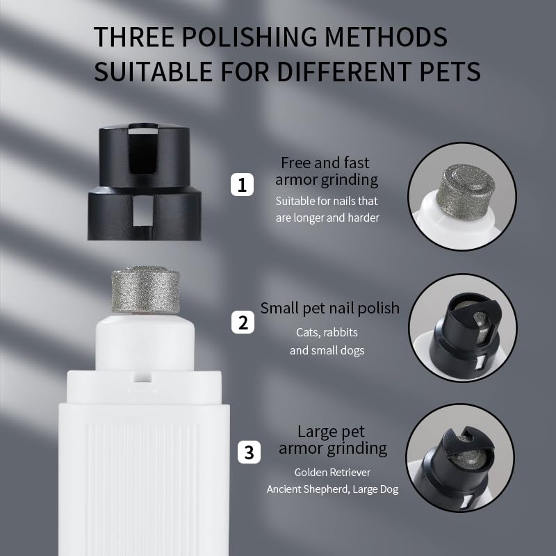 Dog Nail Grinders Quiet Electric Dog Nail Trimmer & Rechargeable Dog Nails Clippers Pet Nail Grinder and Dog Nail File for Cats Small Medium Large Breed Dogs Dog Paw Trimmer with LED