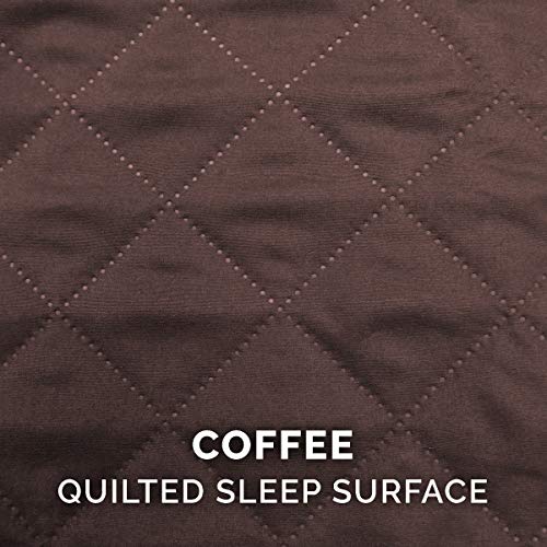 Furhaven Cooling Gel Dog Bed for Medium/Small Dogs w/ Removable Bolsters & Washable Cover, For Dogs Up to 35 lbs - Quilted Sofa - Coffee, Medium Coffee (Quilted) - PawsPlanet Australia