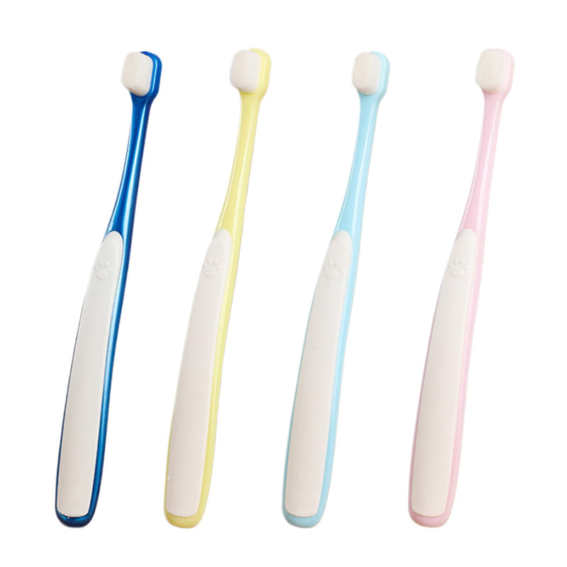 Cat Toothbrush, Pack of 4 Toothbrushes with Soft Bristles, Wide Brush Heads, Dental Care Set for Puppies, Adults, Dogs, Household, On the Go, Indoor, Outdoor Use