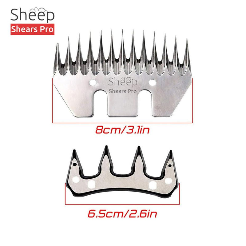 13 Tooth Straight Blade Replacement Universal Sheep Cutter Blades Set with 2 x Sheep Clipper Oil Lubricant Bottles 6.8 Fl OZ (200ml) 13 Tooth Straight Blade and Cutter set - PawsPlanet Australia