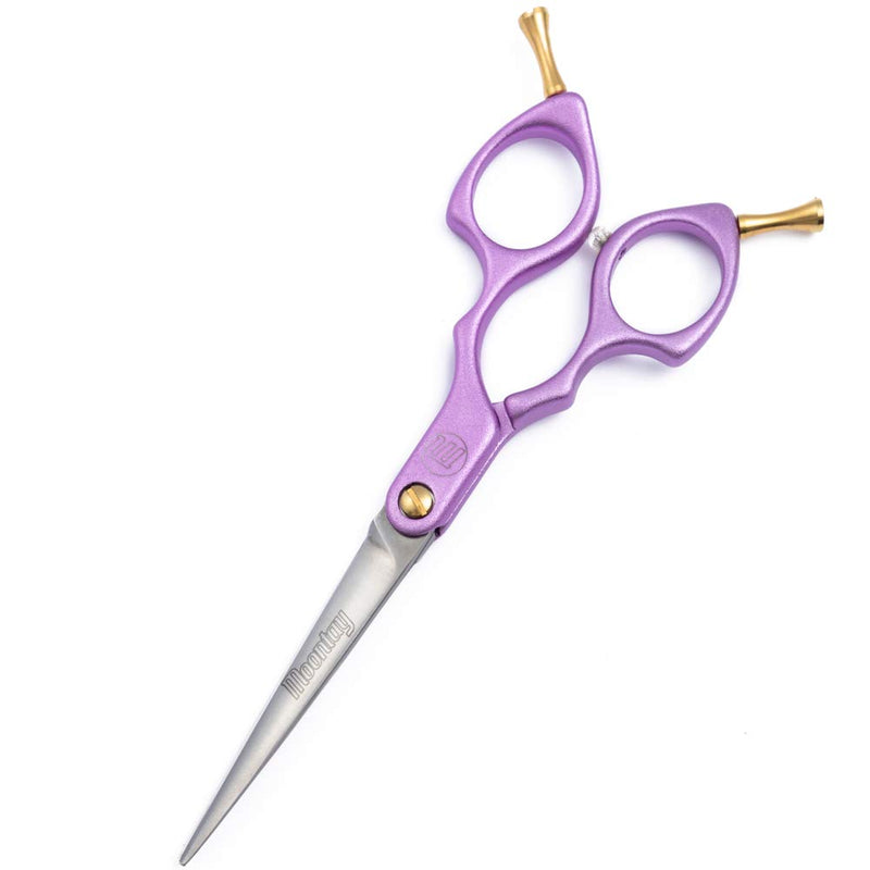 Moontay 6.0" Professional Straight Pet Grooming Scissor, Dog Cat Grooming Shear/Scissor with Ultra-Light Aeronautical Aluminum Handle, 440C Japanese Stainless Steel Pet Grooming Shear, Purple 6.0" Straight Cutting Scissor - PawsPlanet Australia