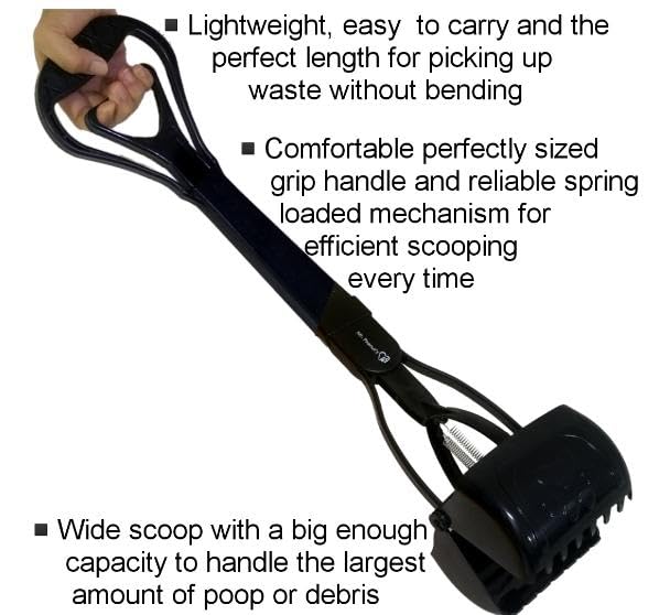 Mr. Peanut's 32" Tall Profile Pooper Scooper, Heavy Duty ABS Frame & Bin, Durable Double Spring Clamp, Lightweight Design, Simple One Step Assembly - PawsPlanet Australia
