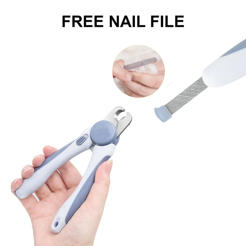 Pet Nail Clipper - Pet Grooming Tool for Nail Clipping and Trimming - Suitable for Dogs and Cats, Equipped with a Safety Guard and Razor Sharp Blade for Precision - plus a Bonus Free Nail File (Blue) - PawsPlanet Australia