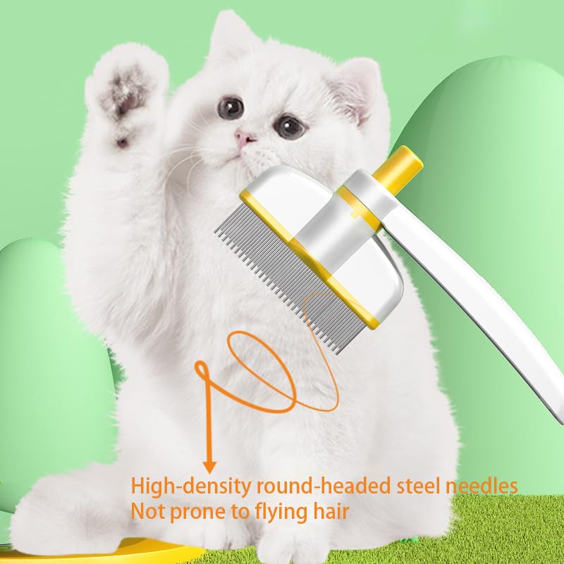 Pet Grooming Comb For Cats And Dogs, Self-Cleaning, Dual-Sided Flea And Hair Removal, Undercoat Shedding, Knotting Brush, Pet Grooming Too (Green) Green - PawsPlanet Australia