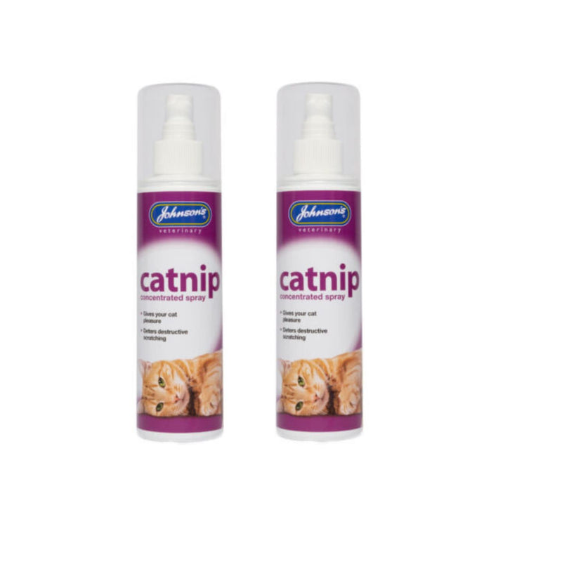 2 PACK JOHNSONS CATNIP CONCENTRATED SPRAY CAT KITTEN PLEASURE PLAY TOYS 150ML - PawsPlanet Australia