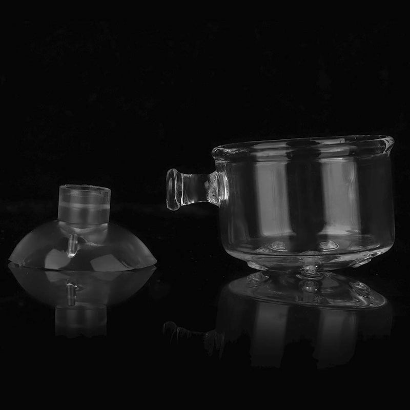 Pssopp Aquarium Red Worm Fish Feeder Transparent Suction Cup Fish Tank Feeding Cup Food Container for Feeding Shrimp Fish Glass Hole Cup - PawsPlanet Australia