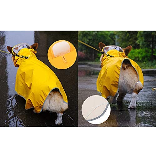 Dog Raincoat with Hood for Small Dog,Medium Dog,Luccalily Waterproof Dog Rain Jacket with Reflective Strip Adjustable Belly Strap Lightweight Poncho with Storage Bag (X-Small, Yellow) X-Small