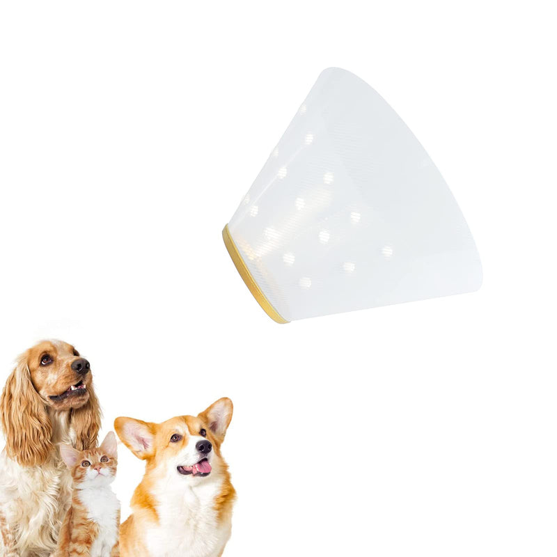 WishLotus Cat Cone Recovery - Soft, Comfortable & Adjustable Elizabethan Collar, Anti-Bite/Lick E-Collar for Small Medium Dog, Rabbit (M, White)
