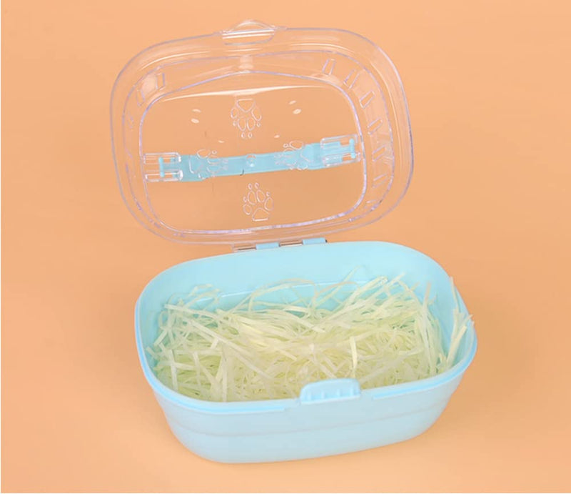 Portable Carrier Hamster Carry Case Cage with Water Bottle Travel&Outdoor for Hamster Small Animals (blue) blue