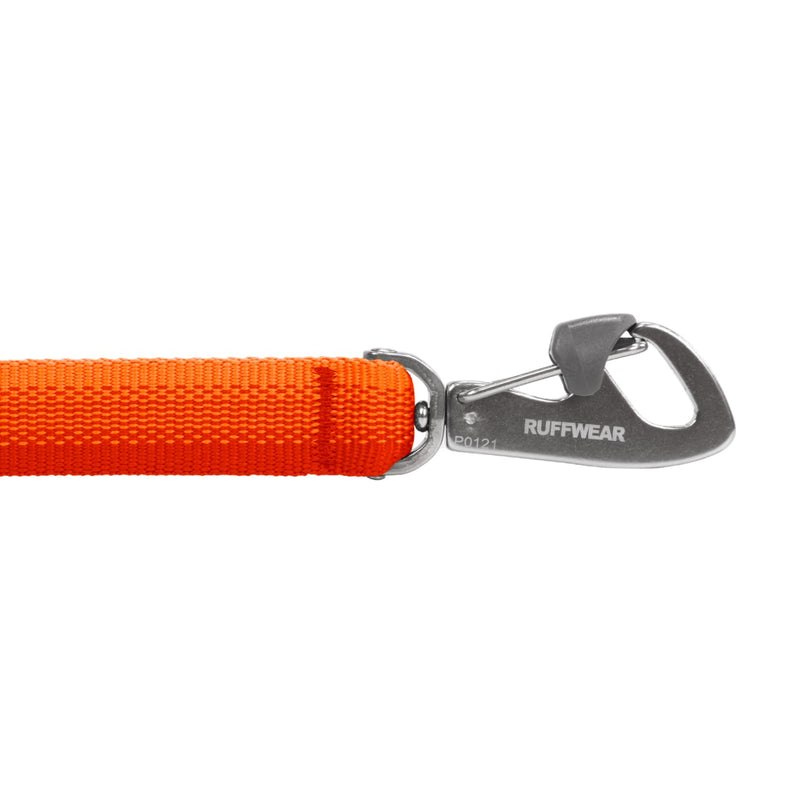 RUFFWEAR Front Range Dog Lead, No Pull 1.5m Pet Leash with Padded Handle, Lightweight Adjustable & Heavy Duty Animal Lead, Anti Tangle Dog Walking & Training, Blaze Orange 1.5 m