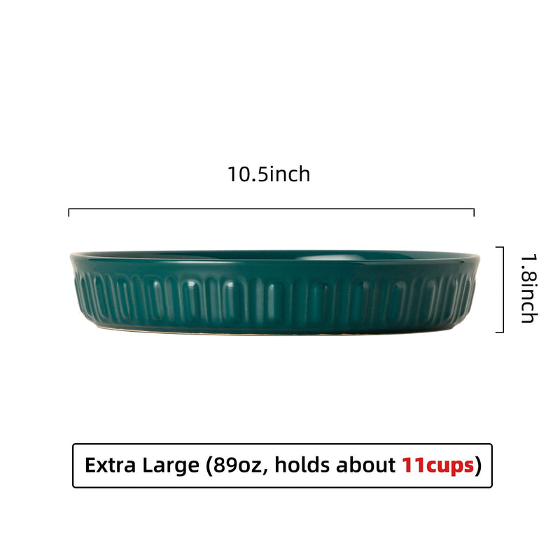 FE Ceramic Pet Dog Bowls - 10.5" Extra Large and Weighted Pet Food and Water Feeder for Small, Medium and Large Breeds, Non-Slip, Dishwasher Safe Turquoise - PawsPlanet Australia