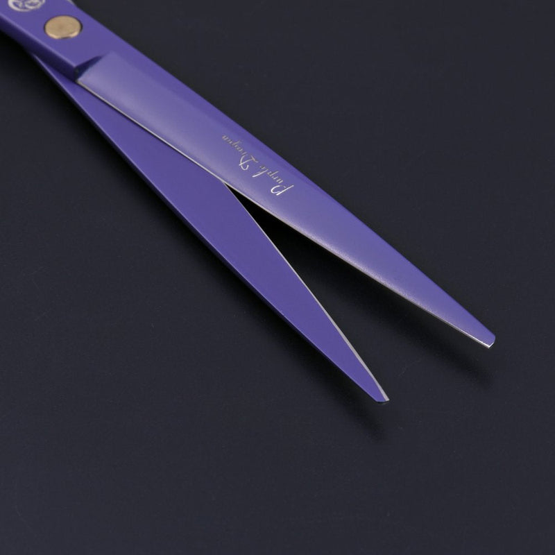 Purple Dragon 7.0/8.0 inch Professional Dog Grooming Hair Cutting Scissor &Curved Scissor&Chunker Shear Kit with Bag - for Pet Groomer or Family DIY Pet Use 8.0 inch Purple - PawsPlanet Australia