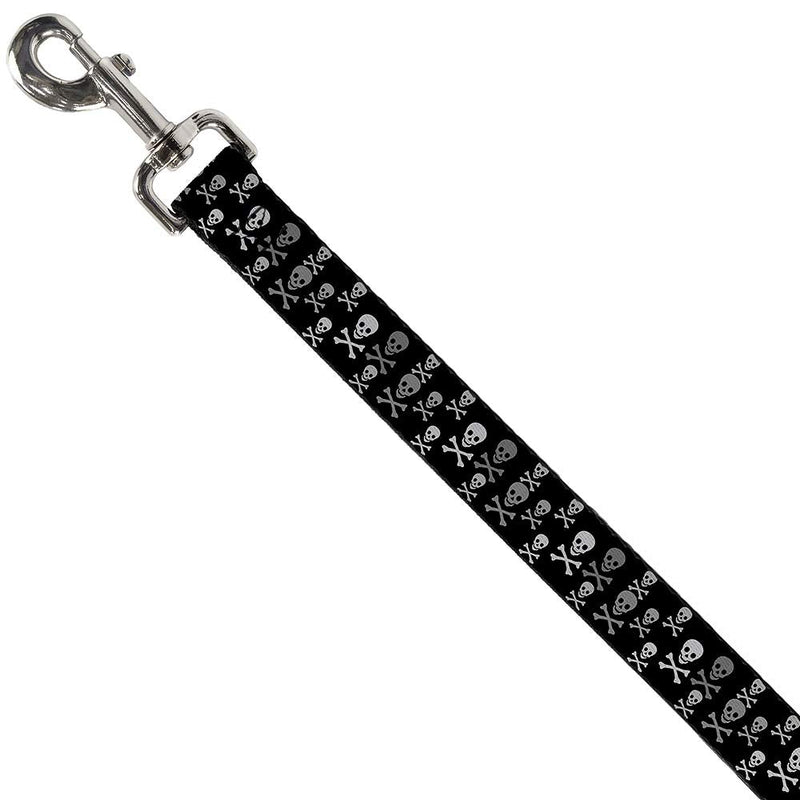 Buckle-Down Pet Leash - Multi Skull Black/Gray - 4 Feet Long - 1" Wide - PawsPlanet Australia