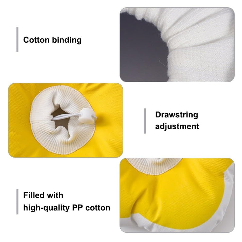 Cat Recovery Collar, Cute Waterproof Cat Neck Collar Anti Licking Elizabethan Collar for Cat Dog Surgery Bathing Trimming Yellow 11cm-23cm/4.3"-9.0" - PawsPlanet Australia