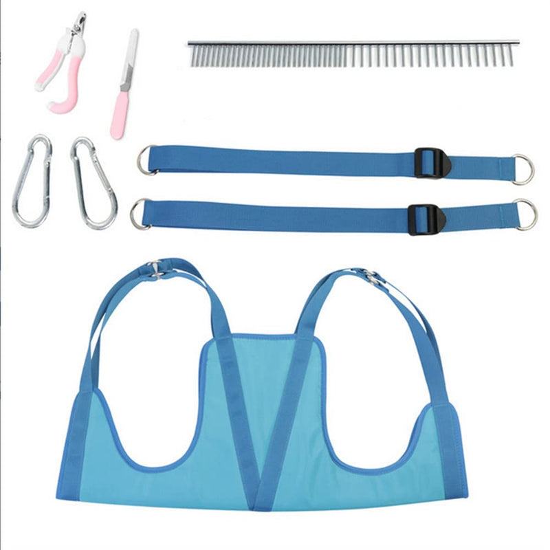 Dog/Cat Hanging Harness for Nail Trimming Hanger Grooming Harness for Dogs at Home Dogs Hammock Nails Trim Sling Adjustable Can Bear 25kg (Large) Large - PawsPlanet Australia