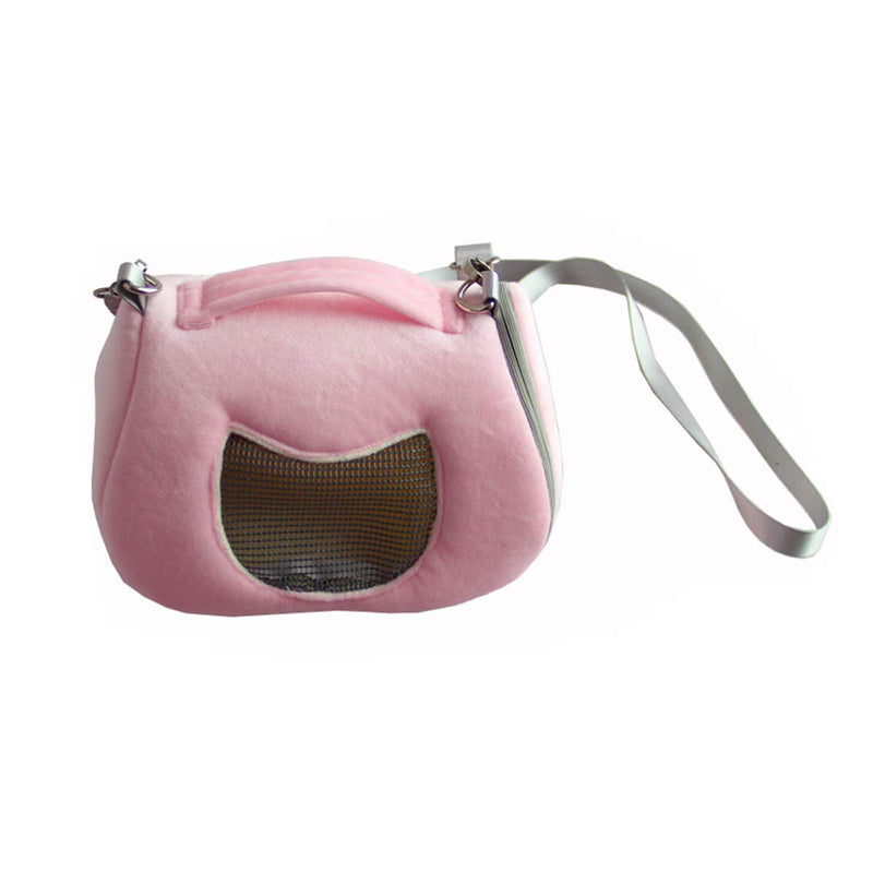 Hamster Carrier Bag Portable Outdoor Travel Handbag with Adjustable Single Shoulder Strap for Hamster Small Pets (Pink) Pink B - PawsPlanet Australia