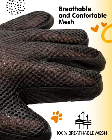 PAIR of Low-Cost Pet Grooming Gloves - Superior Care for Your Furry Friends. Ideal for Grooming, Deshedding, Bathing & Massaging Your Dogs & Cats with Long/Short/Curly Fur - Blue - PawsPlanet Australia