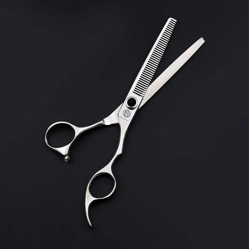 Purple Dragon Professional Pet Grooming Scissors - Dog Chunker Shears - Adult Animal Thinning/Blending Hair Trimmer for Pet Groomer or Family DIY (Silver) Silver - PawsPlanet Australia
