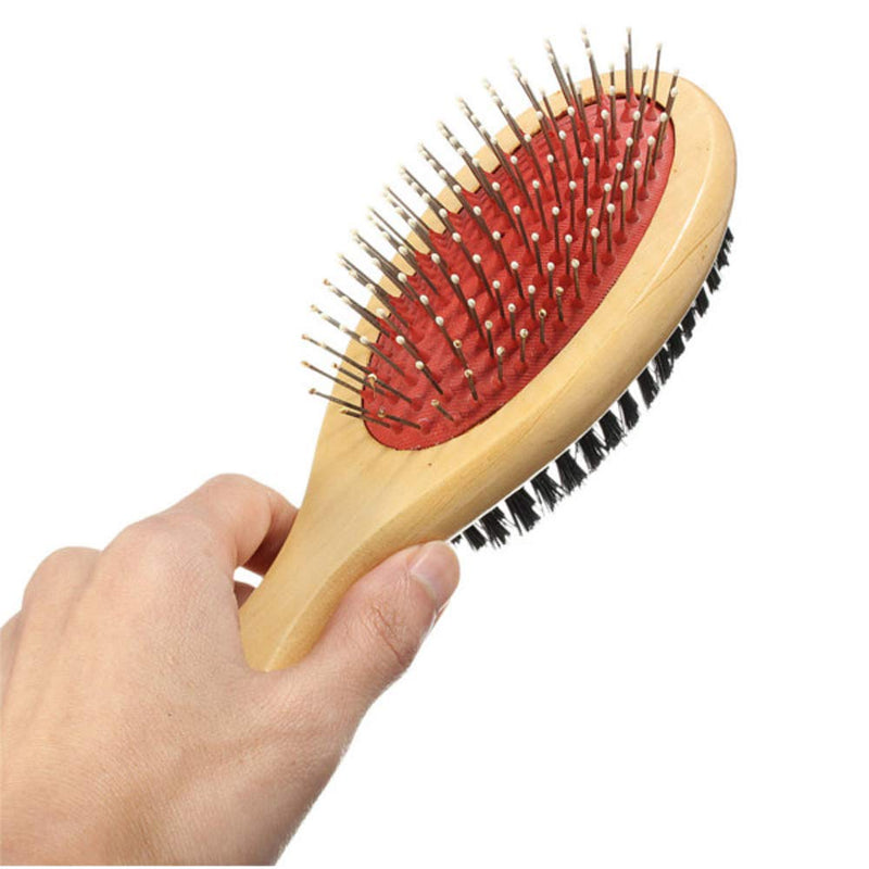Combo Pin & Bristle Grooming Brush for Dogs and Pets with Durable Handle - PawsPlanet Australia