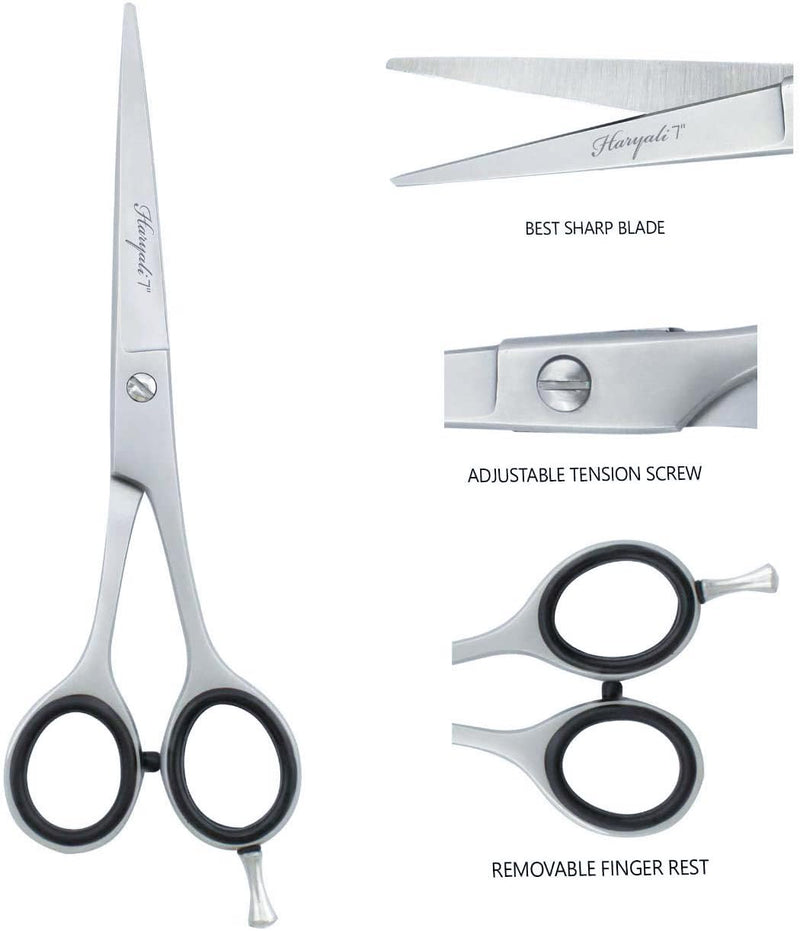 Haryali London 7" Pet Grooming Shears, Straight Dog Grooming Scissors - Stainless Steel Cat and Dog Grooming Scissors, Pet Hair Cutting, Trimming Tools - PawsPlanet Australia