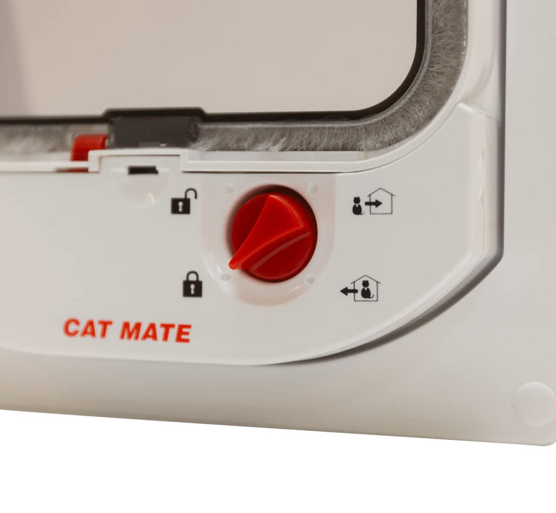 Cat Mate 4-Way-Locking Electromagnetic Cat Flap (254) - Exclusive Entry Collar Magnet Operated, for Small to Average-Sized Cats, for UPVC, Wood and Wall, White