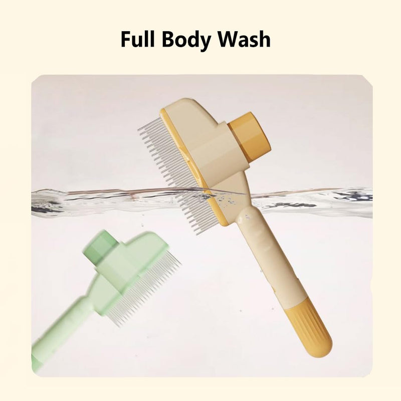 2PCS Pet Comb for Dogs & Cats, Pet Hair Removal Comb with Release Button Self-Cleaning with Long & Short Stainless Steel Metal Teeth for Shedding, Comfort and safety - PawsPlanet Australia