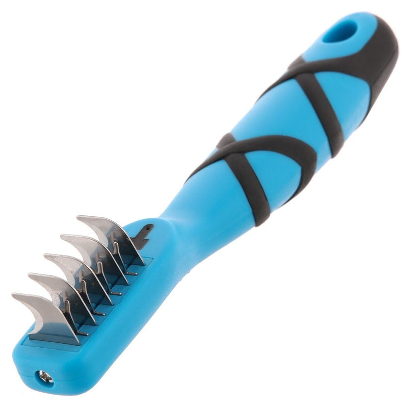 GROOM PROFESSIONAL Matt Breaker Rake for Dogs - Dematting Brush for Dogs - Dematting Tool - Tangle Remover - Perfect for Long/Wooly Coats - Unique Soft-Grip Non-Slip Handle, 5 Blade