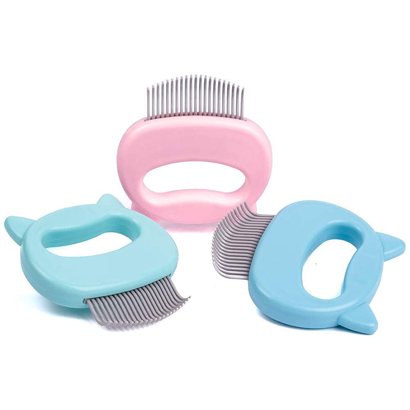 2 Pcs Cat Combs, Soft Fine Teeth Cat Hair Comb Pet Massage Comb, Short Long Hair Removal Massage Cat Shell Comb, Dog Cat Deshedding Brush Grooming Comb for Shedding Matted Fur, Knots & Tangles (blue) blue - PawsPlanet Australia