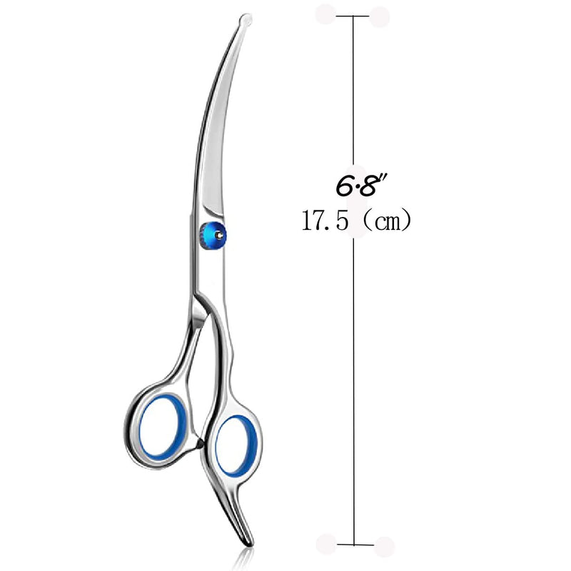 Curved Dog Grooming Scissors,Pet Hair Scissors with Safety Round Tips, Heavy Duty Titanium Stainless Steel, Professional Dogs Cats Pets Grooming Shears Art scissors - PawsPlanet Australia