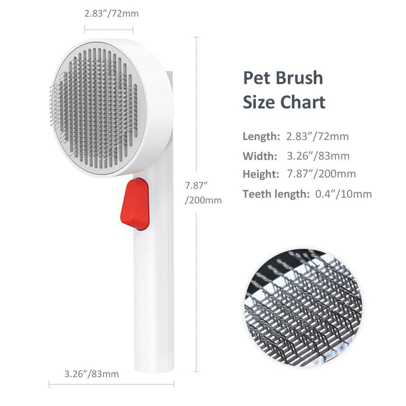 Cat Brush Dog Brush with Release Button,Brush for Shedding for Long Short Haired Cats Dogs,Cat Brushes for Indoor Cats Shedding,Pet Supplies Hair Remover Tool,Brush Grooming Kit (white) white - PawsPlanet Australia