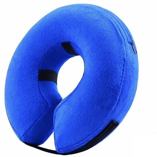 Inflatable Dog Cone Collar Alternative – Soft Recovery Donut E-Collar for Small, Medium, and Large Dogs & Cats After Surgery (Blue, L [18"-24"]) Blue L [18"-24"]