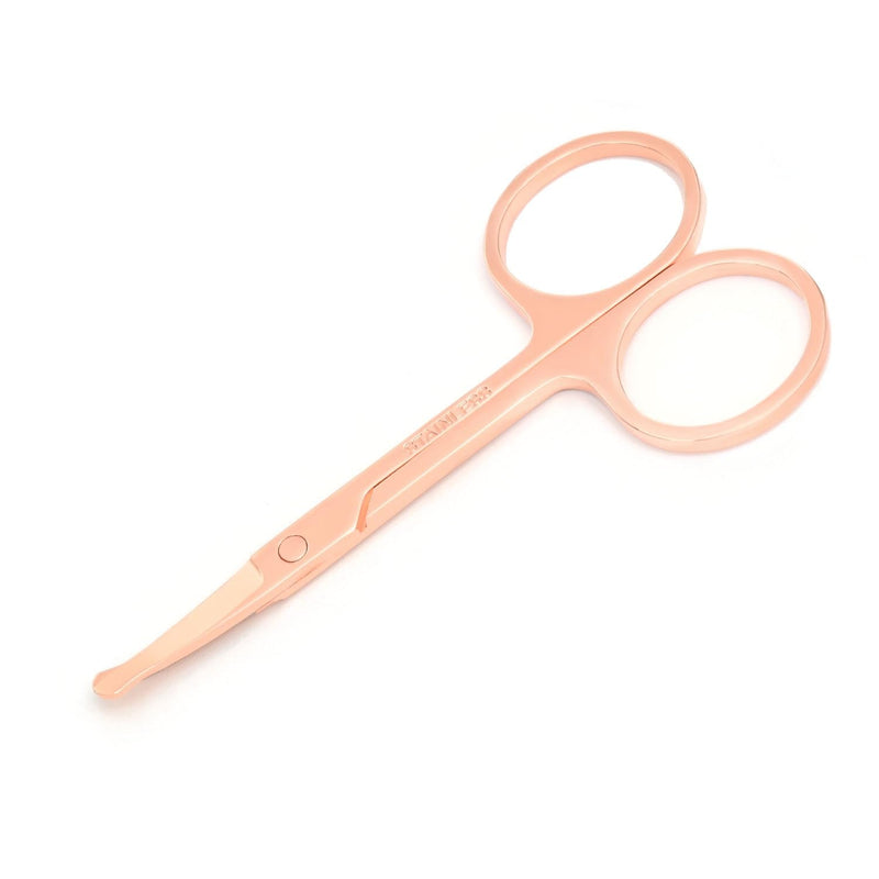 3.5 Inch Silent Pet Grooming Tiny Safety Scissors for Cats & Dogs - Quiet Alternative to Electric Clippers for Sensitive Pets (Rose Gold-Curved) Rose Gold-curved - PawsPlanet Australia