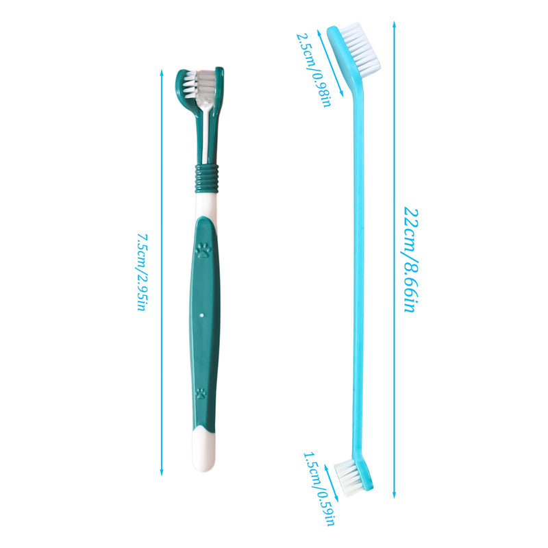 Dog Toothbrush,8 Pieces Pet Toothbrushes,2 Three Sided Pets Toothbrush,6 Double Head Tooth Brush,Multi-Angle Dental Cleaning Brushes for Dogs,for Clean Pet Cats Teeth