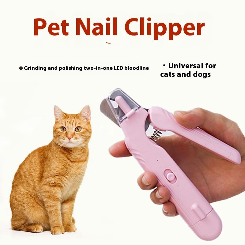 USB Pet Nail Clipper with LED Light – 2-in-1 Electric Grinder & Scissors, Rechargeable Trimmer for Dogs & Cats, 60°Angle Blade, Low-Noise Motor, Blood-Line Illuminator, 94 g Lightweight - PawsPlanet Australia