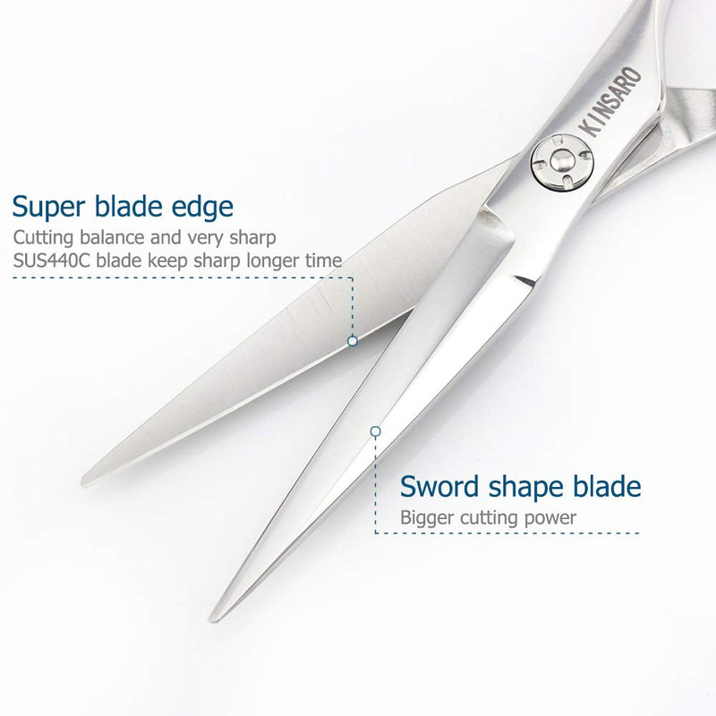 6" Hair Cutting Scissors to Cut Hair Cutting Shears Professional Haircut Hairdresser Scissors 440C KINSARO for Hairdresser Barber or Home Use 6" Cutting - PawsPlanet Australia