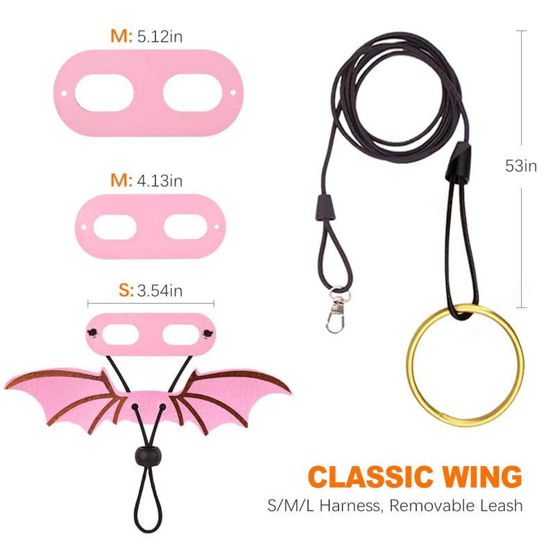 3 Size Pack Bearded Dragon Leashes and Harnesses, Bearded Dragon harness, Soft Leather Detachable Adjustable Reptile Lizard Wing Leash Pink - PawsPlanet Australia