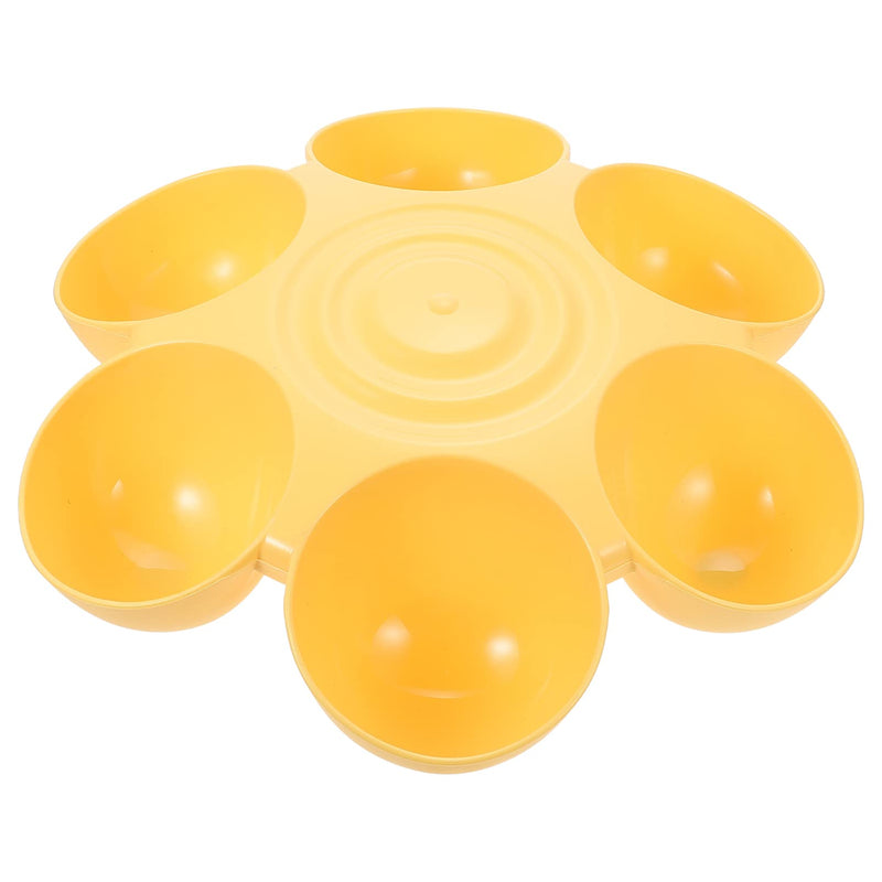 UKCOCO Multipurpose Pet Feeding Bowl 14-Inch Flower Shape Multi Cat Feeder Dog Treats Dispenser Easy to Clean Food Water Dish Yellow - PawsPlanet Australia