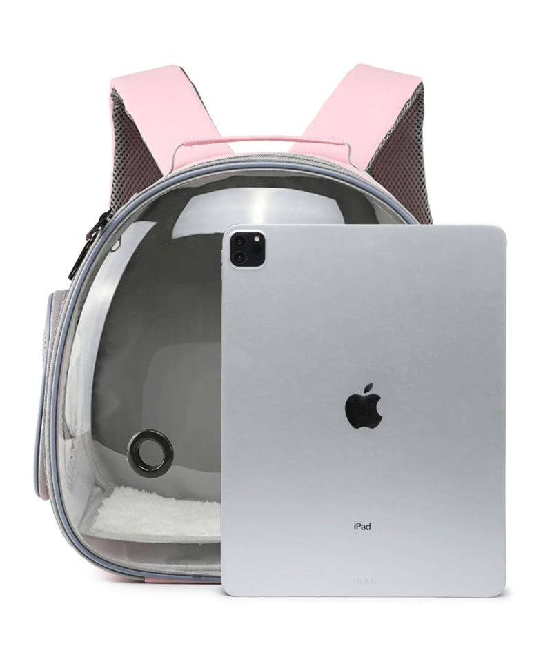 Small Animal Carrier Guinea Pig Backpack,Transparent, Breathable Backpack Carrier for Hedgehogs, Rabbits, Birds, Squirrels, Hamsters, Lizards Comfortable, Portable Travel Bag for Small Pets (Pink) Pink