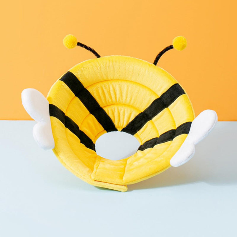 Adjustable and foldable conical neck collar made of sponge and cotton yarn, yellow, beehive-shaped, lick-proof dog collar for dogs and cats 5-9kg, post-operative protective collar for pets
